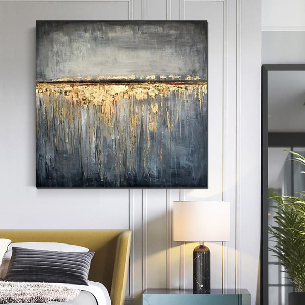 Extra Large Abstract Paintings on Canvas, Bedroom Wall Art Ideas, Simple Painting Ideas for Bedroom, Hand Painted Abstract Painting-Silvia Home Craft