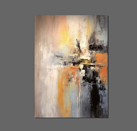 Heavy Texture Painting, Bedroom Abstract Paintings, Large Acrylic Canvas Paintings, Simple Wall Art Ideas, Modern Abstract Painting-Silvia Home Craft