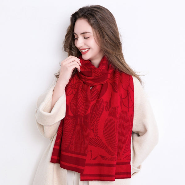 Modern Wool Scarf for Women, Casual Scarf for Women, Cold Weather Scarves, Soft Wool Scarf for Women-Silvia Home Craft