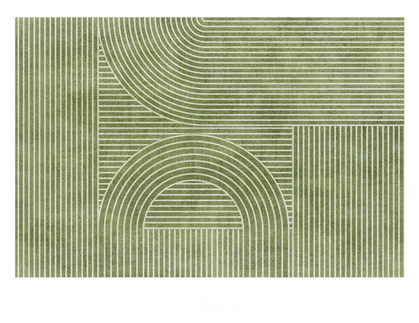 Modern Living Room Rugs, Green Thick Soft Modern Rugs for Living Room, Dining Room Modern Rugs, Contemporary Rugs for Bedroom-Silvia Home Craft