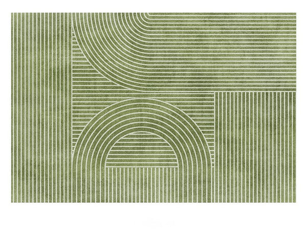 Dining Room Modern Rugs, Modern Living Room Rugs, Green Thick Soft Modern Rugs for Living Room, Contemporary Rugs for Bedroom-Silvia Home Craft