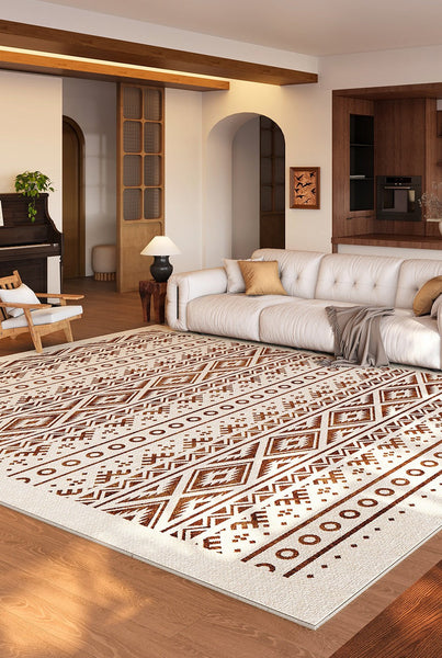 Contemporary Modern Rugs, Modern Rugs for Living Room, Modern Rugs for Dining Room, Boho Style Carpets Next to Bed-Silvia Home Craft