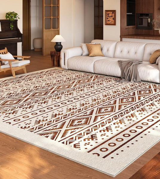 Contemporary Modern Rugs, Modern Rugs for Living Room, Modern Rugs for Dining Room, Boho Style Carpets Next to Bed-Silvia Home Craft