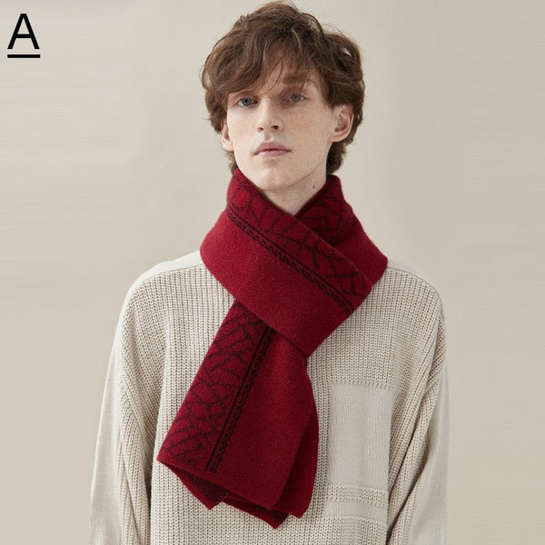 Thick Wool Scarf, Modern Fashion Scarf, Formal Men Scarf Styles, Casual Scarf Men, Men's Winter Scarf, Men's Wool Scarf Winter, Business Wool Scarf for Gentleman-Silvia Home Craft