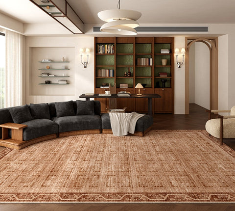 Large Abstract Rugs for Living Room, Mid Century Geometric Contemporary Modern Rugs Next to Bed, Large Modern Area Rugs-Silvia Home Craft