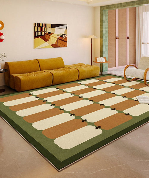 Abstract Modern Rugs for Bedroom, Contemporary Modern Rugs for Living Room, Geometric Area Rugs for Bedroom, Colorful Modern Rugs-Silvia Home Craft
