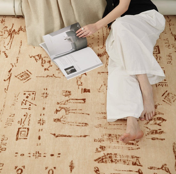 Geometric Contemporary Rugs, Abstract Contemporary Modern Rugs for Dining Room, Mid Century Modern Rugs for Living Room-Silvia Home Craft