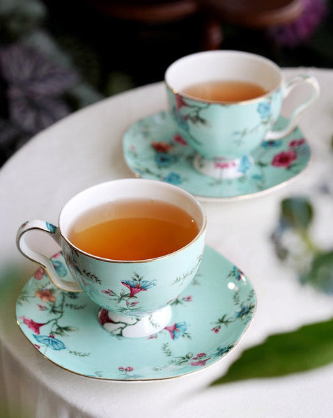 Porcelain Tea cups, Elegant Coffee Cup, Porcelain Coffee Cups, Coffee Cup in Gift Box, Vintage Tea Cup Set, British Tea Cup with Saucer, Afternoon Tea Cup with Saucer Set-Silvia Home Craft