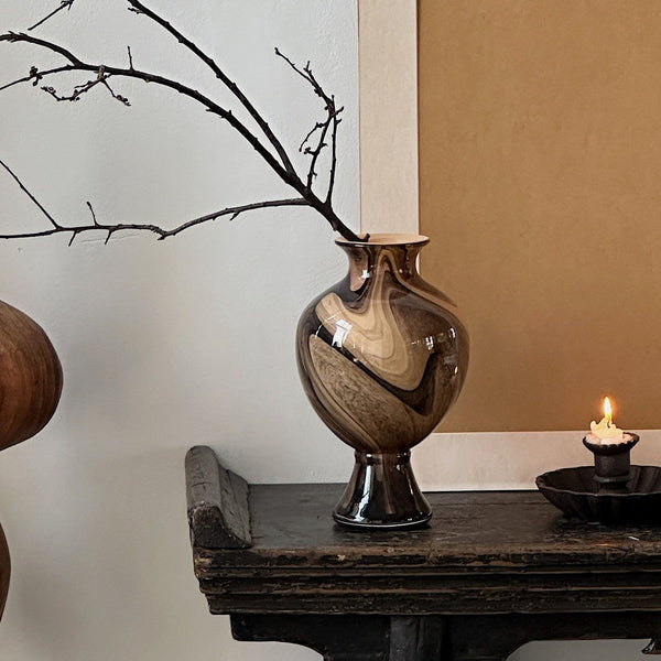 Vintage Glass Flower Vases, Water Holding Flower Vases, Handmade Glass Bud Vases, Flower Vases on Table-Silvia Home Craft