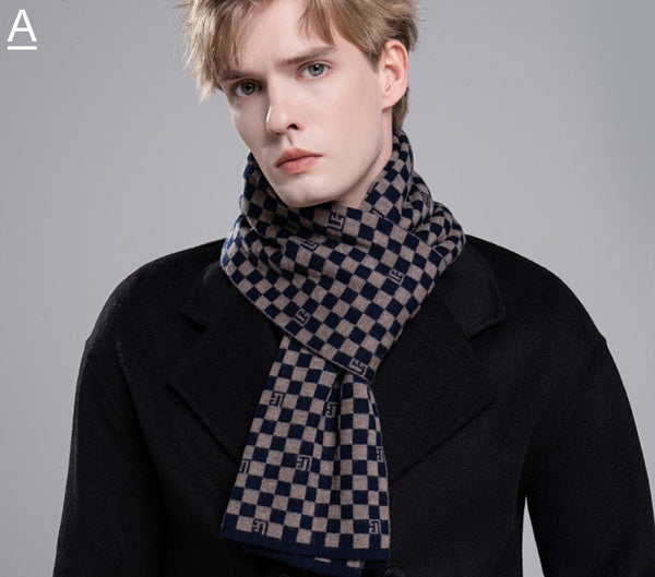 Business Formal Men Scarf Styles, Men's Winter Scarf, Wool Scarf for Gentleman, Thick Wool Scarf, Casual Scarf Men, Men's Wool Scarf Winter, Fashion Scarf-Silvia Home Craft