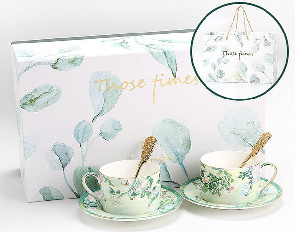 Luxury Tea Cup Set, Elegant Coffee Cup, Porcelain Tea Saucer, Ceramic Tea Cup Set, British Tea Cup Set-Silvia Home Craft