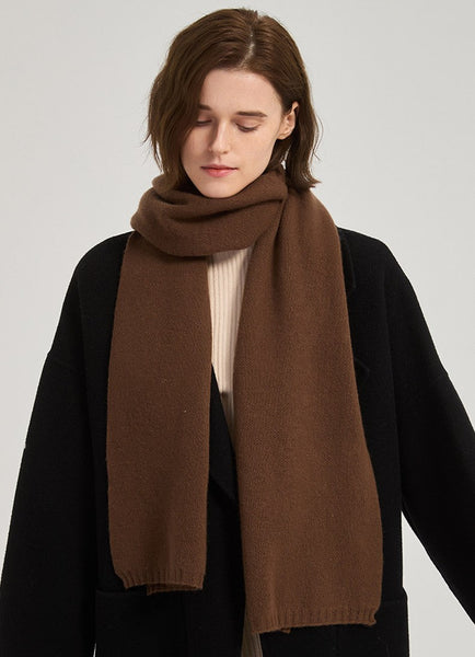 Casual Scarf for Women, Birthday Gift for Girl, Brown Soft Cashmere Scarf for Women, Modern Wool Scarf for Women, Cold Weather Scarves, Winter Wool Scarf-Silvia Home Craft