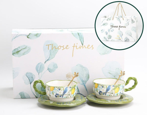 Ceramic Coffee Cups in Gift Box, British Afternoon Tea Cups Tea Cup and Saucer Set, Porcelain Tea Cup and Saucer Set-Silvia Home Craft