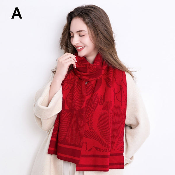 Modern Wool Scarf for Women, Casual Scarf for Women, Cold Weather Scarves, Soft Wool Scarf for Women-Silvia Home Craft