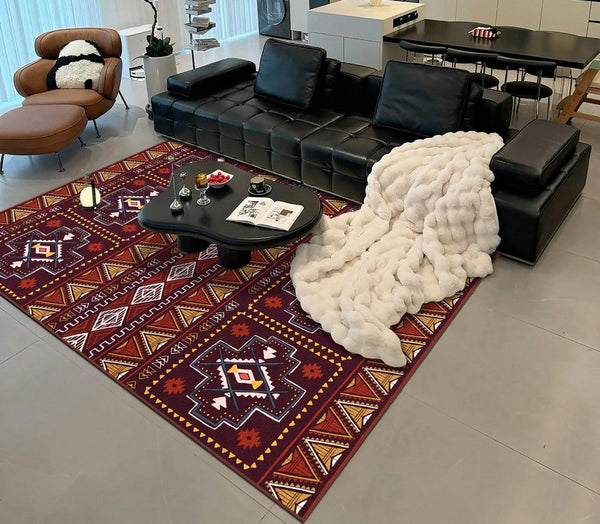 Morocco Area Rugs for Living Room, Traditional Colorful Persian Rugs for Dining Room, Traditional Persain Rugs for Bedroom-Silvia Home Craft
