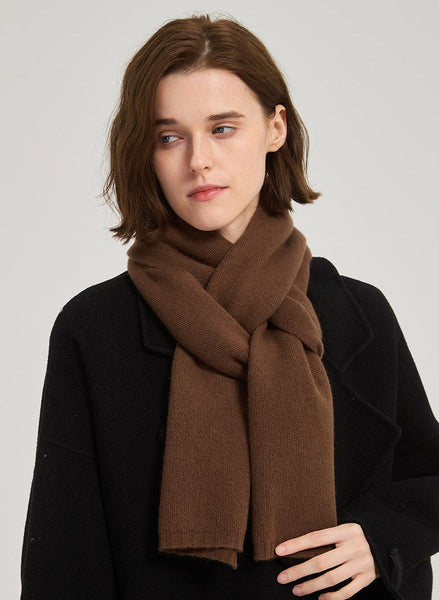 Casual Scarf for Women, Birthday Gift for Girl, Brown Soft Cashmere Scarf for Women, Modern Wool Scarf for Women, Cold Weather Scarves, Winter Wool Scarf-Silvia Home Craft