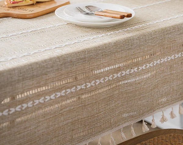 Modern Rectangular Table Cloth for Dining Room Table, Linen Square Tablecloth for Kitchen, Extra Large Table Covers for Sale-Silvia Home Craft