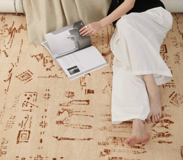 Geometric Contemporary Rugs, Abstract Contemporary Modern Rugs for Dining Room, Mid Century Modern Rugs for Living Room-Silvia Home Craft