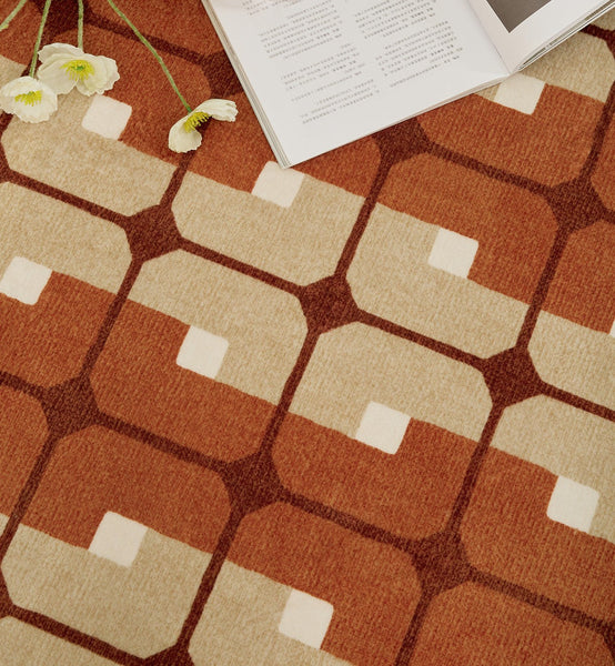 Abstract Contemporary Round Rugs, Modern Rugs under Coffee Table, Modern Rugs for Dining Room, Geometric Modern Rugs for Bedroom-Silvia Home Craft