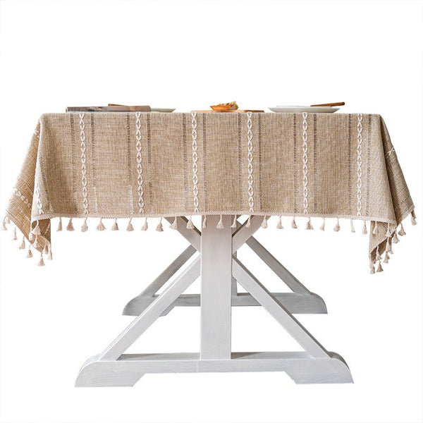 Modern Rectangular Table Cloth for Dining Room Table, Linen Square Tablecloth for Kitchen, Extra Large Table Covers for Sale-Silvia Home Craft