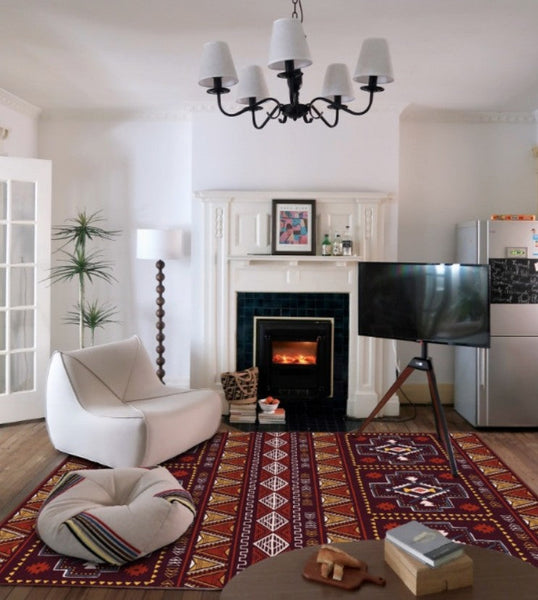 Morocco Area Rugs for Living Room, Traditional Colorful Persian Rugs for Dining Room, Traditional Persain Rugs for Bedroom-Silvia Home Craft