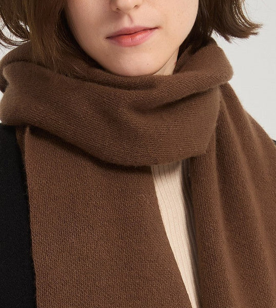Casual Scarf for Women, Birthday Gift for Girl, Brown Soft Cashmere Scarf for Women, Modern Wool Scarf for Women, Cold Weather Scarves, Winter Wool Scarf-Silvia Home Craft