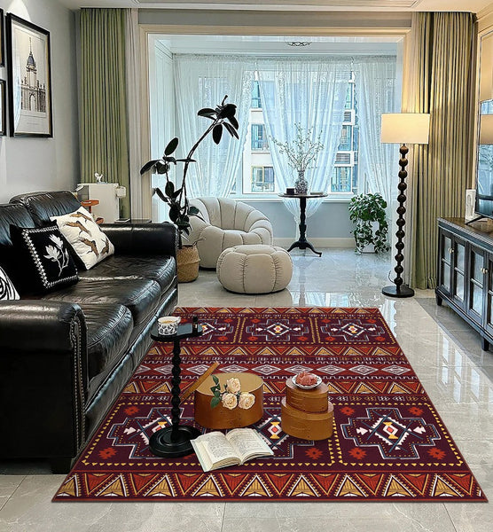 Morocco Area Rugs for Living Room, Traditional Colorful Persian Rugs for Dining Room, Traditional Persain Rugs for Bedroom-Silvia Home Craft