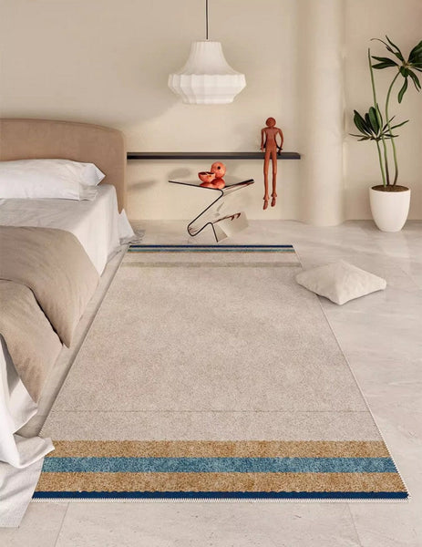 Modern Rugs under Dining Room Table, Abstract Area Rugs for Living Room, Modern Carpets for Kitchen, Geometric Contemporary Modern Rugs Next to Bed-Silvia Home Craft