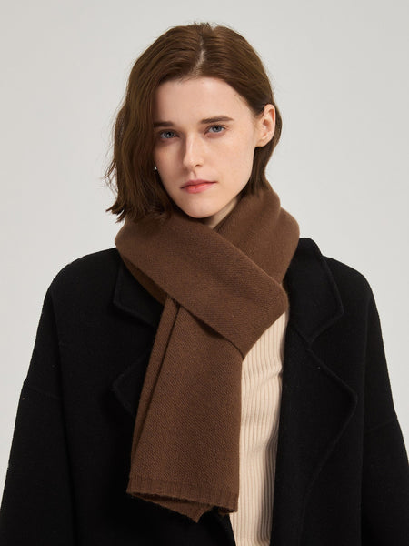 Casual Scarf for Women, Birthday Gift for Girl, Brown Soft Cashmere Scarf for Women, Modern Wool Scarf for Women, Cold Weather Scarves, Winter Wool Scarf-Silvia Home Craft