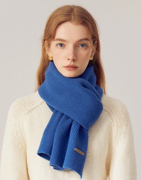 Birthday Gift for Girl, Blue Modern Wool Scarf for Women, Casual Scarf for Women, Winter Wool Scarf, Cold Weather Scarves, Soft Wool Scarf for Women-Silvia Home Craft