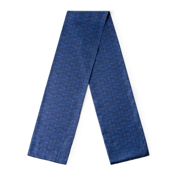 Luxury Blue Silk Neck Scarf, Silk Scarf For Suit, Formal Wear Silk Scarf, Silk Ascot For Men, British Style Long Scarf, Business Silk Scarf Men, Mens Spring Autumn Scarf, Lightweight Silk Scarf Men-Silvia Home Craft