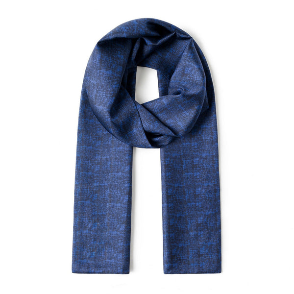 Luxury Blue Silk Neck Scarf, Silk Scarf For Suit, Formal Wear Silk Scarf, Silk Ascot For Men, British Style Long Scarf, Business Silk Scarf Men, Mens Spring Autumn Scarf, Lightweight Silk Scarf Men-Silvia Home Craft