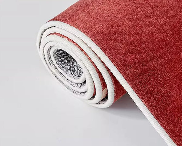 Contemporary Modern Carpets Next to Bed, Abstract Red Rugs for Living Room, Mid Century Area Rugs, Red Modern Rugs under Dining Room Table-Silvia Home Craft