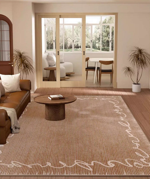 Large Rectangular Modern Rugs under Sofa, Bedroom Contemporary Soft Rugs, Mid Century Modern Rugs in Living Room, Dining Room Floor Carpets-Silvia Home Craft