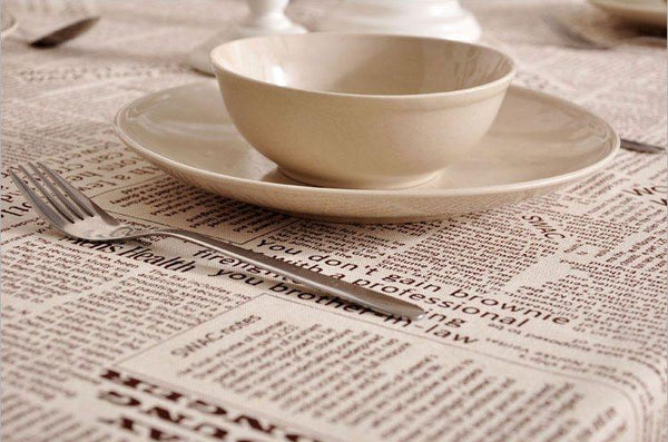 NEWS LETTER - Black White Tablecloth, Table Linen Wedding Home Decor Dining Kitchen-Silvia Home Craft