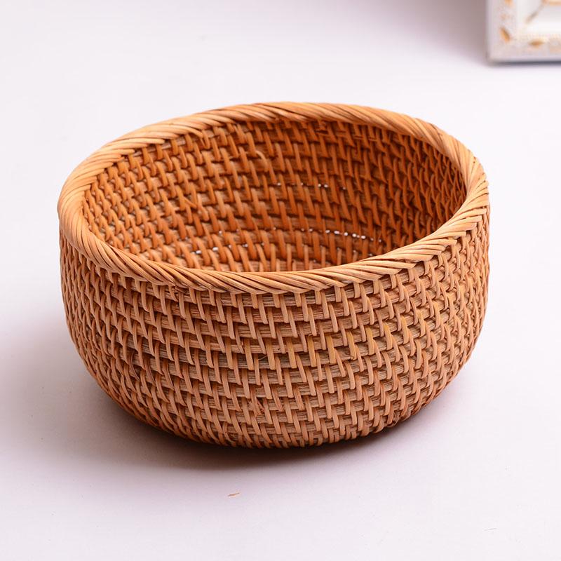 Small Storage Basket, Round Storage Basket, Woven Storage Baskets for Kitchen, Storage Basket for Dining Room-Silvia Home Craft