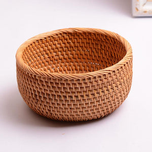 Small Storage Basket, Round Storage Basket, Woven Storage Baskets for Kitchen, Storage Basket for Dining Room-Silvia Home Craft