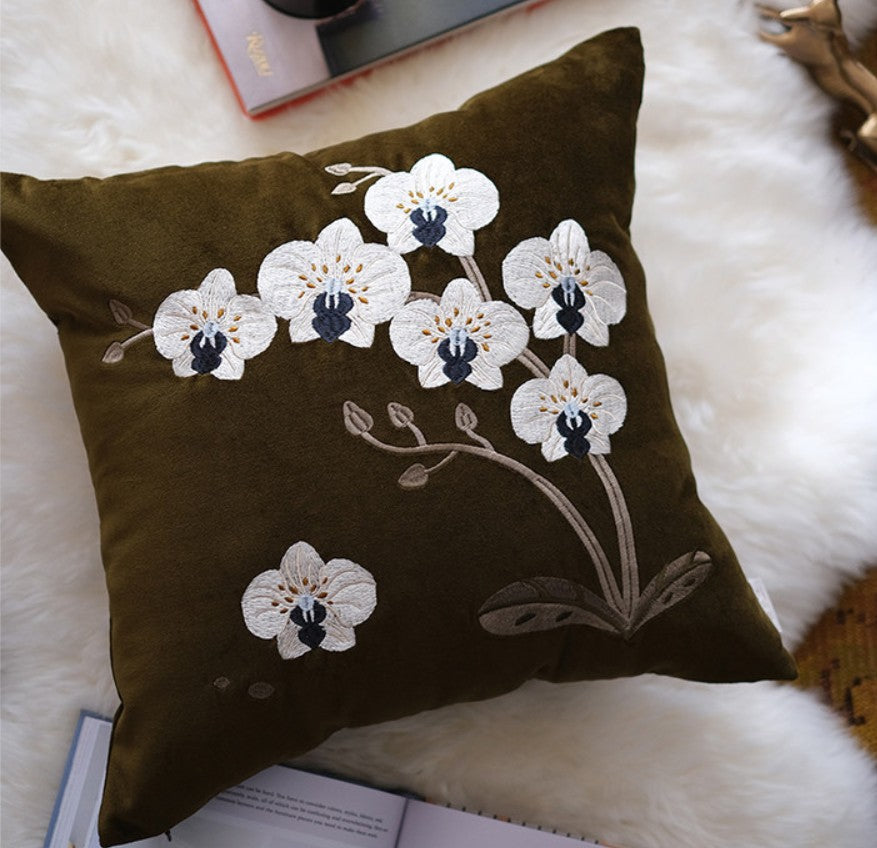 Large Decorative Pillows For Couch, Dark Olive Green Pillow Covers, Cozy Living Room Accents