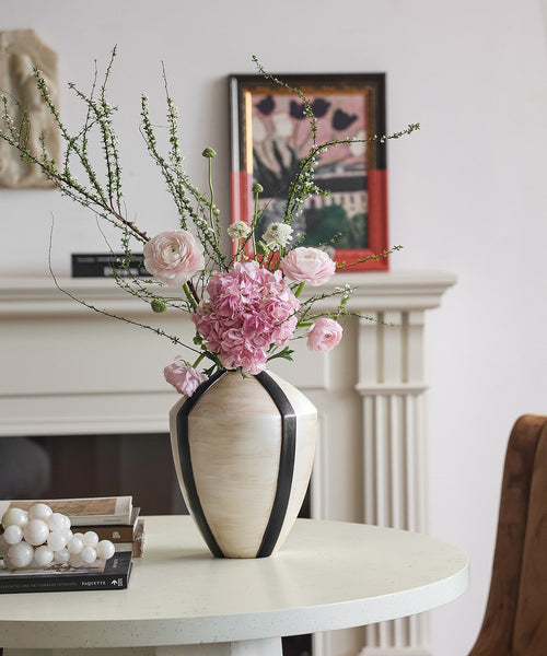 Large Contemporary Vases on Dining Table, Handmade Modern Flower Vase, Centerpiece Ceramic Bouquet Vases, Porcelain Vases for Modern Home Decor-Silvia Home Craft