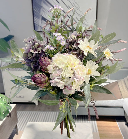 Large Bunch of Flowers Arrangement, Faux Silk Floral Table Centerpiece, Creative Flower Arrangement Ideas for Interior Design, Modern Artificial Floral Arrangement-Silvia Home Craft