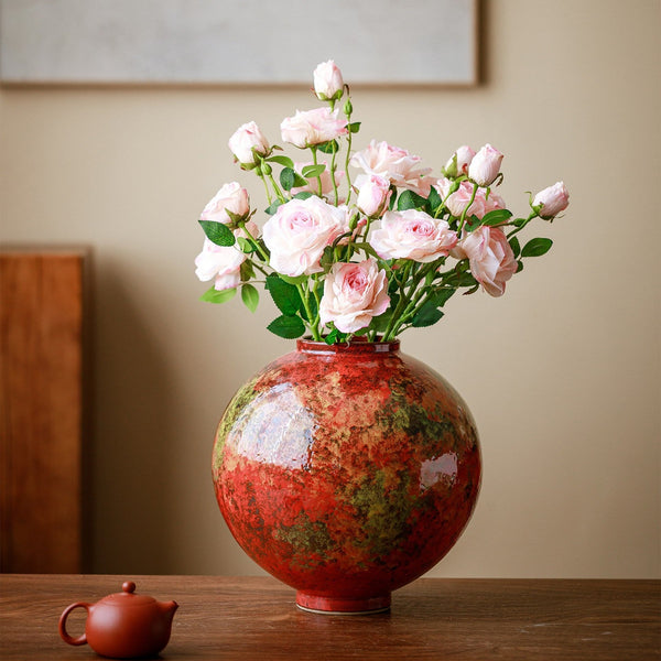 Handmade Water Holding Flower Vases, Large Pottery Flower Vases, Modern Bouquet Flower Vases, Centerpiece on Dining Table, Flower Vase on Table-Silvia Home Craft