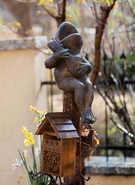 Garden Animal Statues, Unique Modern Garden Sculptures, Frog Flowerpot for Garden Decoration, Beautiful Cute Frog Statues, Creative Villa Outdoor Gardening Ideas-Silvia Home Craft