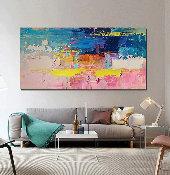 Abstract Wall Art for Bedroom, Modern Paintings for Living Room, Acrylic Painting on Canvas, Original Canvas Art, Simple Abstract Artwork-Silvia Home Craft