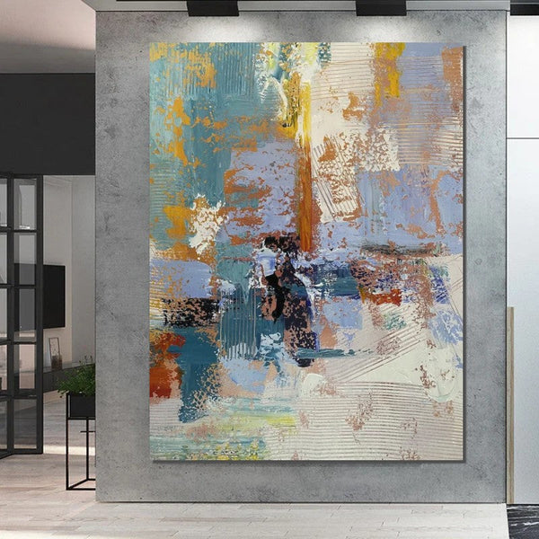 Large Painting Behind Couch, Buy Abstract Painting Online, Simple Modern Art, Living Room Wall Art Paintings, Acrylic Abstract Paintings Behind Sofa-Silvia Home Craft