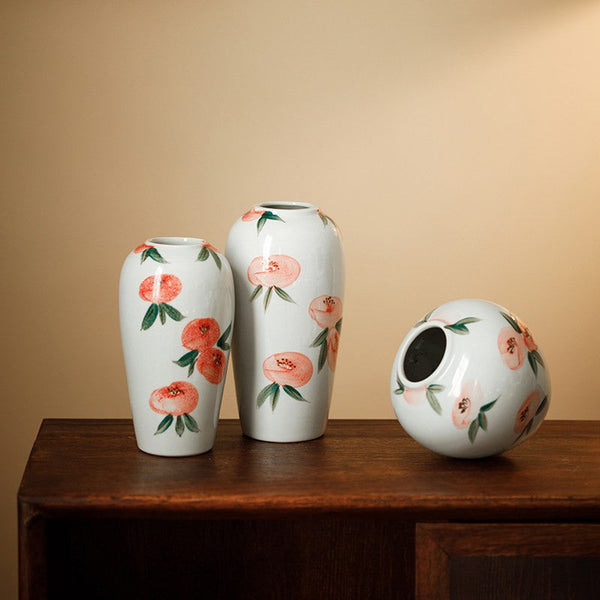 Porcelain Flower Vases, Handmade Water Holding Flower Vases, Modern Flower Vase Centerpiece on Table, Ceramic Bouquet Vases-Silvia Home Craft