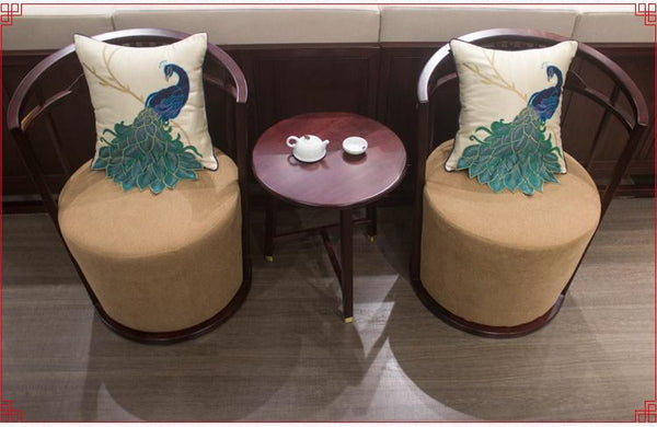 Beautiful Decorative Throw Pillows, Embroider Peacock Cotton and linen Pillow Cover, Decorative Sofa Pillows, Decorative Pillows for Couch-Silvia Home Craft