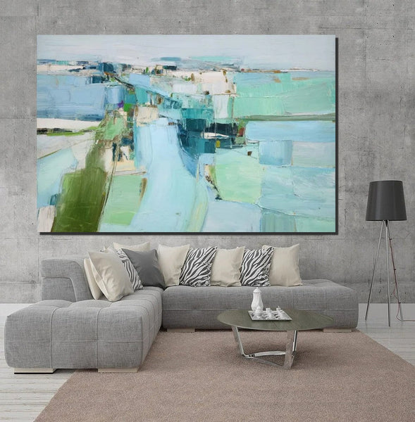 Modern Living Room Wall Art Ideas, Contemporary Canvas Art, Canvas Paintings for Bedroom, Hand Painted Art on Canvas, Original Acrylic Art-Silvia Home Craft