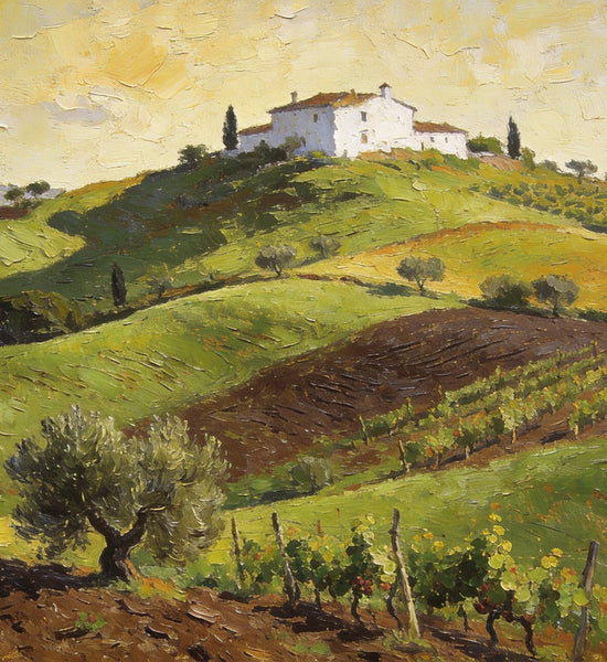 Original Landscape Paintings, Tuscan Hillside Charm, Canvas Wall Art Paintings, Hand Painted Canvas Art, Original Oil Paintings, Buy Canvas Paintings Online-Silvia Home Craft