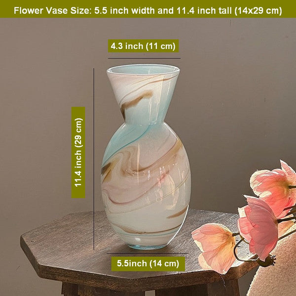 Cute Handmade Glass Vases, Vintage Small Glass Flower Vases, Flower Vases on Table, Modern Glass Vases for Flowers-Silvia Home Craft