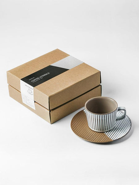 Pottery Coffee Cups, Cappuccino Coffee Mug, Ceramic Coffee Cups, Coffee Cup and Saucer Set, Coffee Cup for Sale, Tea Cup, White / Green / Blue / Yellow-Silvia Home Craft